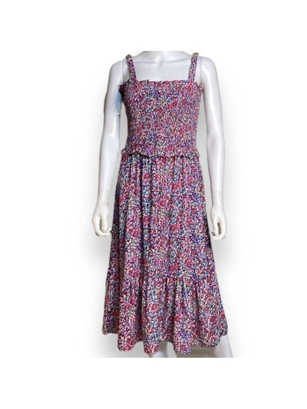 Sienna Sky Floral Maxi Dress Women's Size Large Sundress Pinks, Blues and Yellow - Picture 3 of 11